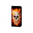 Samsung Galaxy Grand Prime Pro (2018) Handy Tasche mit Totenschädel - Feuer +Text Druck