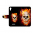 Wiko Lenny 4 Handy Hülle Tasche mit Totenschädel - Feuer + Foto + Druck Etui