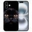 Individuelle Handy Hülle TPU Etui für iPhone16 Plus Fotodruck Schwarz Katze Cover Case