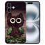Silikon Individuelle Cover Handy Hülle Case für iPhone16 Plus Kaffee Eule Fotodruck 