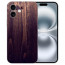 Silikon Handy Hülle Cover Case Etui Holzoptik Dunkelbraun Fotodruck für iPhone 16