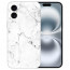 Schutzhülle Silikon Handy Hülle Cover Case für iPhone 16 Etui Fotodruck Marmoroptik 