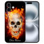 Individuelle TPU Handy Hülle Cover für iPhone16 Plus Totenschädel Feuer Bilddruck Back