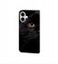 Backcover Flip Case Schutzhülle Fotodruck Schwarz Katze für iPhone 16 Plus