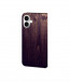 Personalisierte Handytasche für iPhone 16 Back Cover Bilddruck Holzoptik Dunkelbraun 