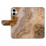 Schutzhülle Backcover Tasche für iPhone 16 Plus mit Fotodruck Marmor Braun Etui