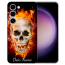 Silikon Handy Schutzhülle TPU Foto Bilddruck Totenschädel Feuer für Samsung Galaxy S24 (5G) TPU Case