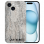 TPU Schutzhülle Handycover mit eigenes Fotodruck Holzoptik Grau für iPhone 15