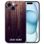 TPU Etui Selbst Gestalten mit Fotodruck Holzoptik Dunkelbraun für iPhone 15 Plus Hülle