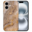 TPU Silikon Handy Hülle für iPhone16 Plus Marmor Hellbraun Bilddruck Backcover Etui 