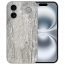 Silikon Handy Hülle TPU Holzoptik Grau Bilddruck Schale für iPhone16 Plus Etui 