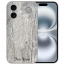 Silikon Handy Hülle TPU Holzoptik Grau Bilddruck Schale für iPhone16 Plus Etui 